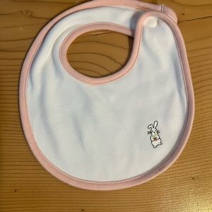 uniqlo Baby Bib Pink And White Bunny